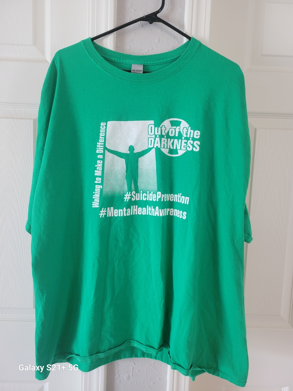 Gildan Green Mental Health Awareness T-Shirt with White Graphic